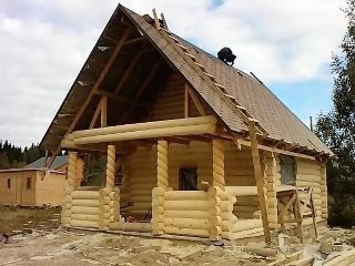 Фото процесса строительства бани с верандой в Воронеже